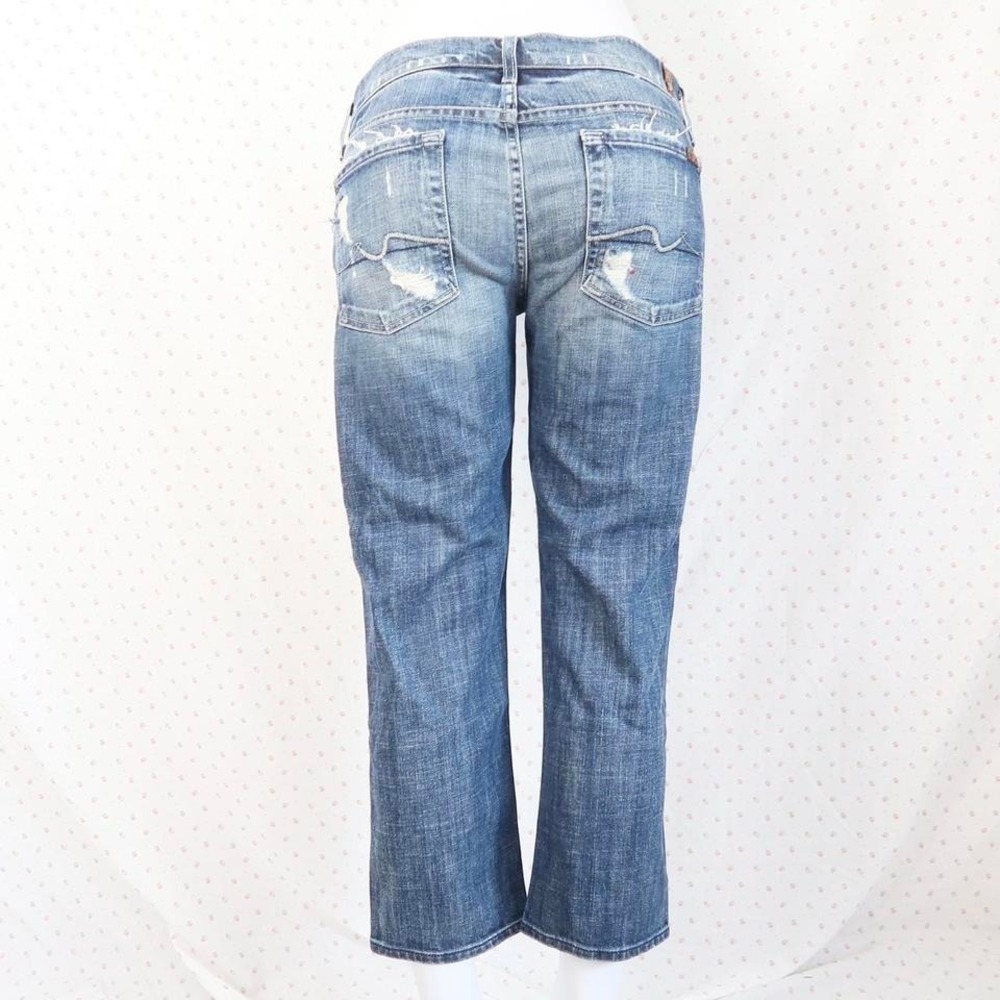 7 for all mankind cropped jeans y2k distressed straight leg denim indie sleaze